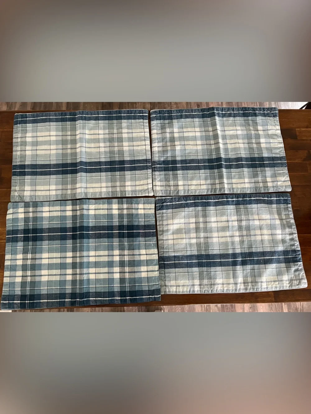 Cottagecore Blue Plaid Placemats, Set of 4